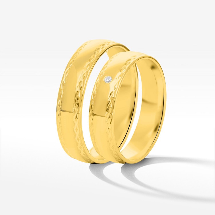 Obrączki ślubne z żółtego złota 5mm półokrągłe