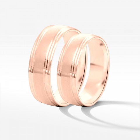 Obrączki ślubne z różowego złota 6mm półokrągłe