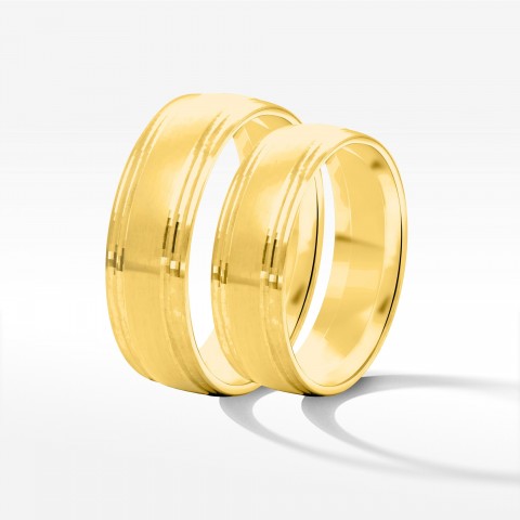 Obrączki ślubne z żółtego złota 6mm półokrągłe