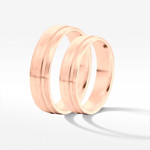 Obrączki ślubne z różowego złota 5mm półokrągłe