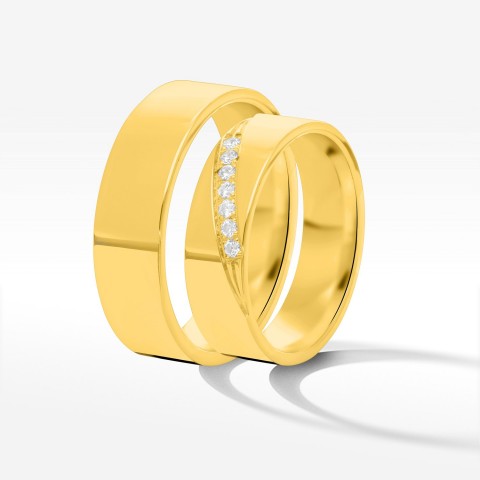 Obrączki ślubne z żółtego złota 5.5mm płaskie