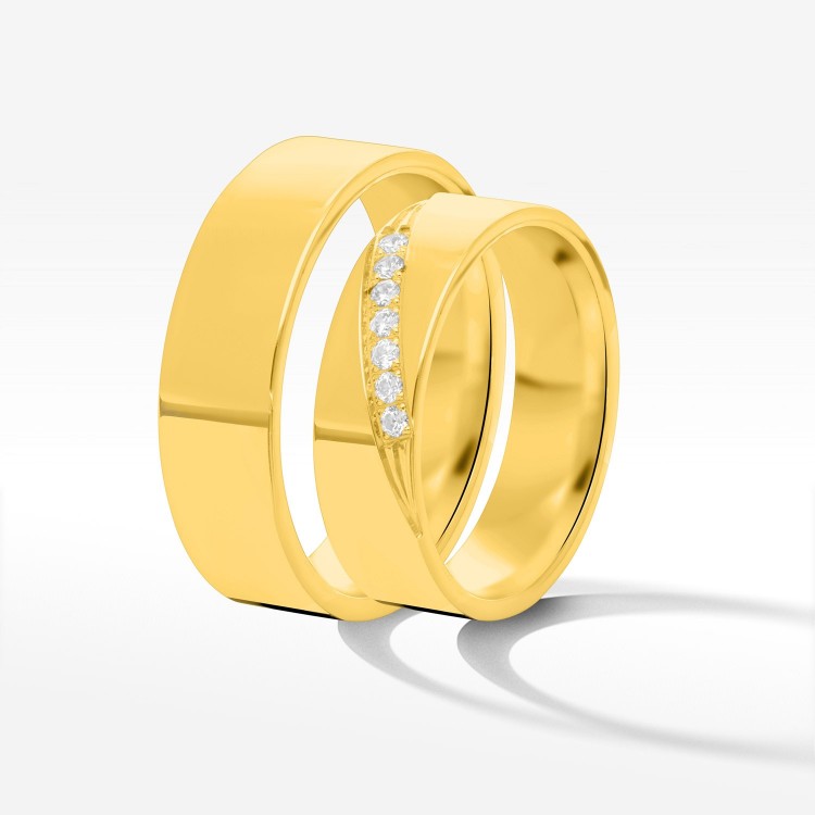 Obrączki ślubne z żółtego złota 5.5mm płaskie