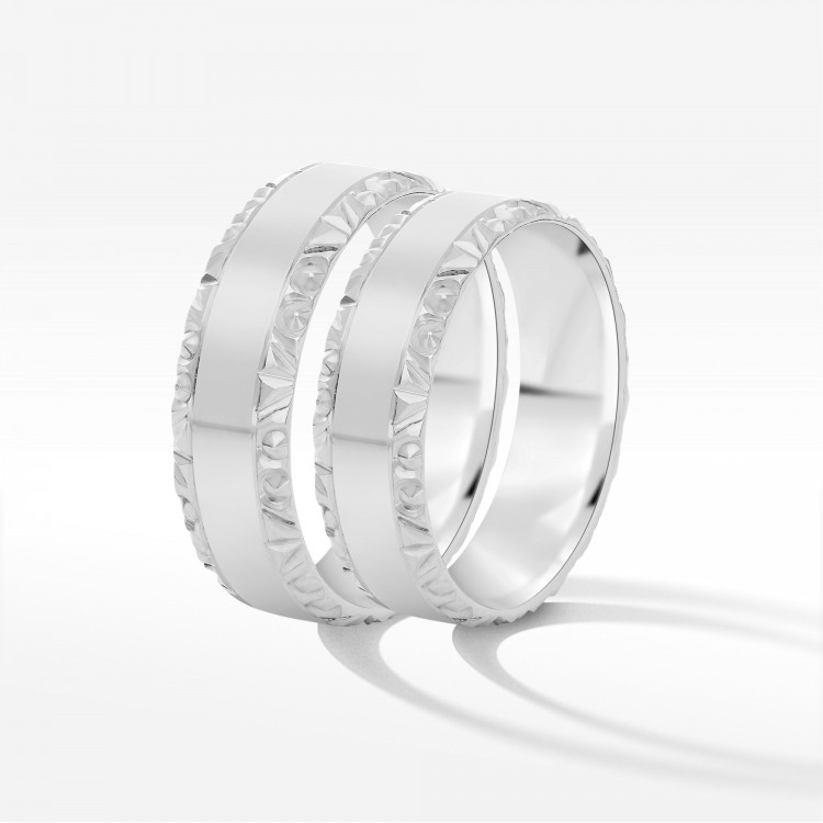 Obrączki ślubne z białego złota 6mm półokrągłe