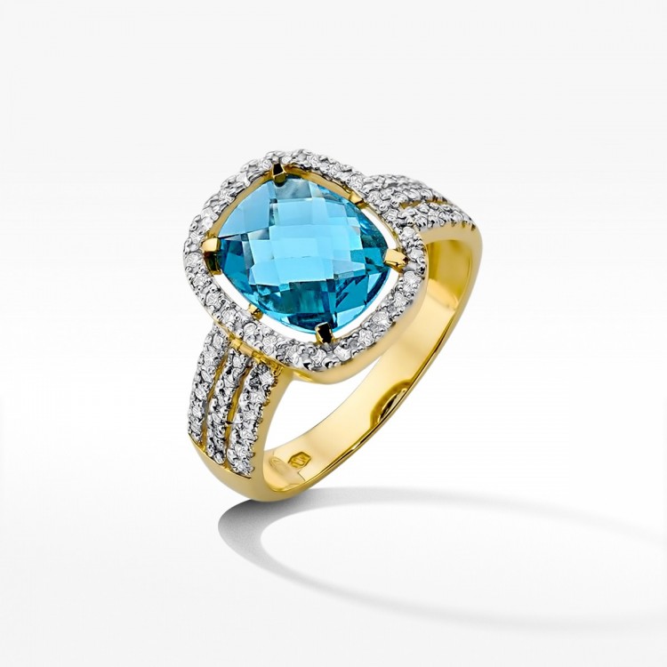 Pierścionek zaręczynowy z topazem