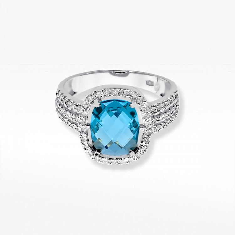 Pierścionek zaręczynowy z topazem