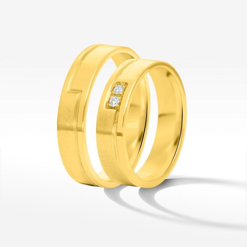 Obrączki ślubne z żółtego złota 5mm płaskie