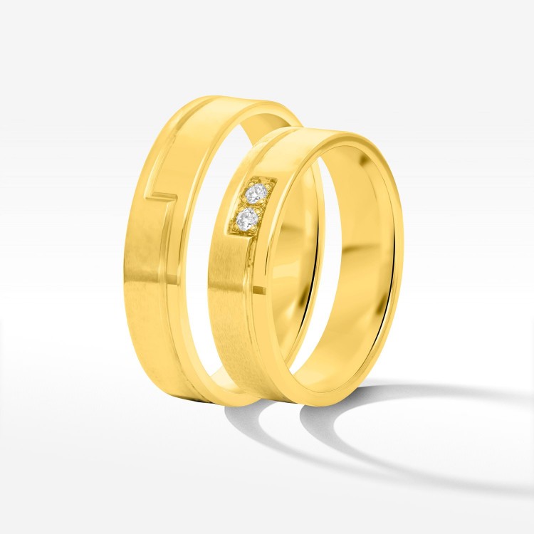 Obrączki ślubne z żółtego złota 5mm płaskie