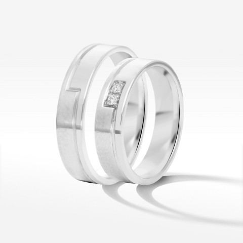 Obrączki ślubne z białego złota 5mm płaskie