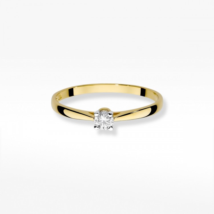 Złoty pierścionek z diamentami