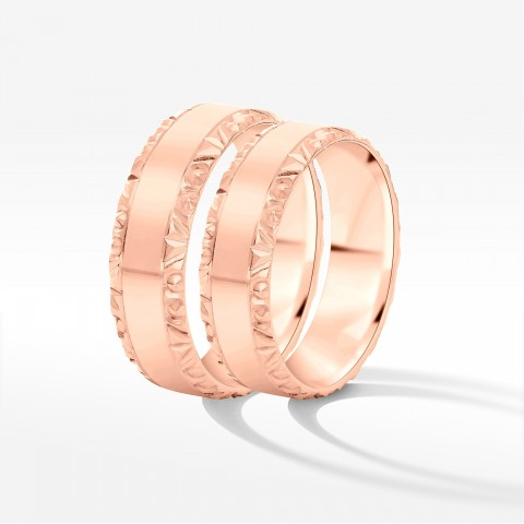 Obrączki ślubne z różowego złota 6mm półokrągłe