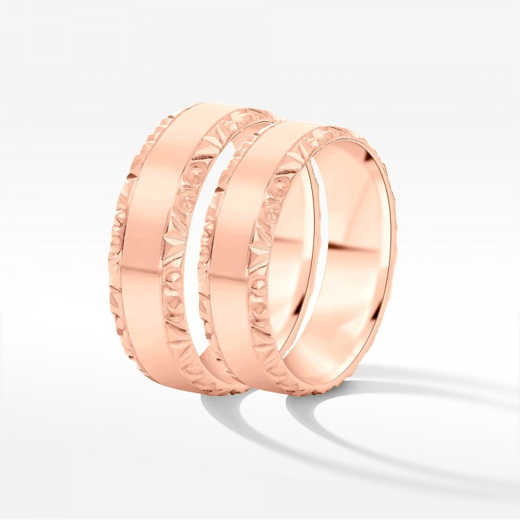 Obrączki ślubne z różowego złota 6mm półokrągłe