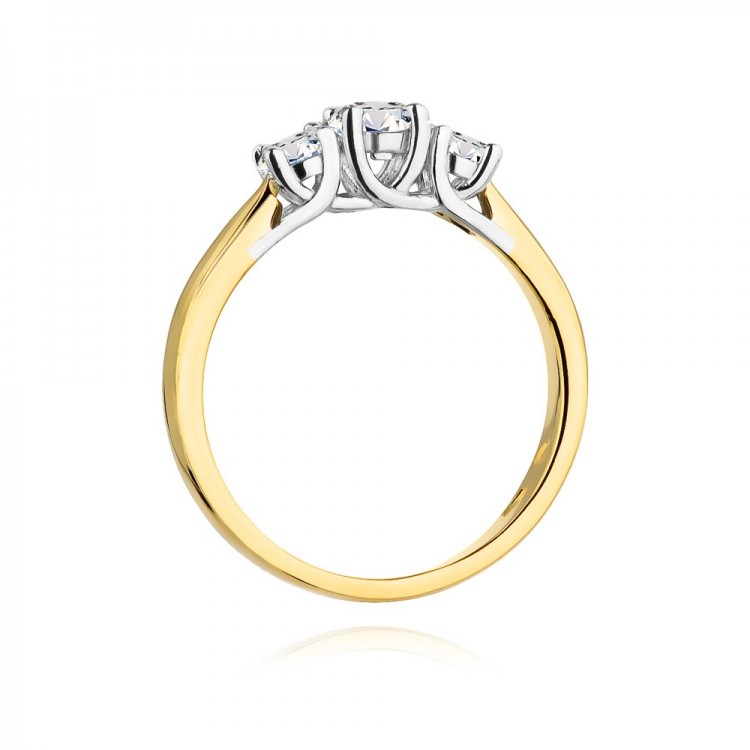 Złoty pierścionek z diamentami