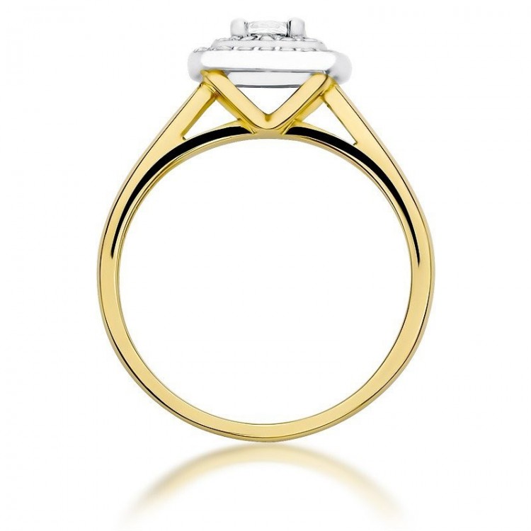 Złoty pierścionek z diamentami