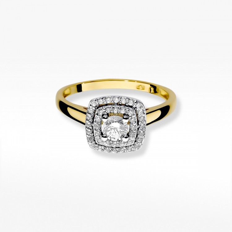 Złoty pierścionek z diamentami