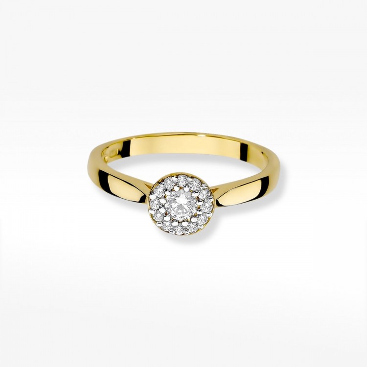 Złoty pierścionek z diamentami