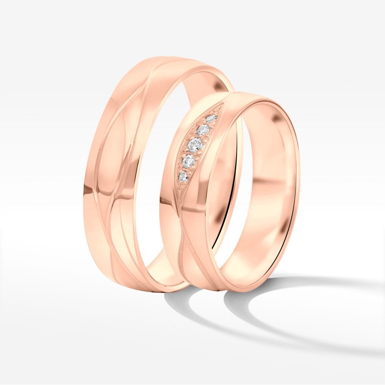 Obrączki ślubne z różowego złota 5.5mm półokrągłe
