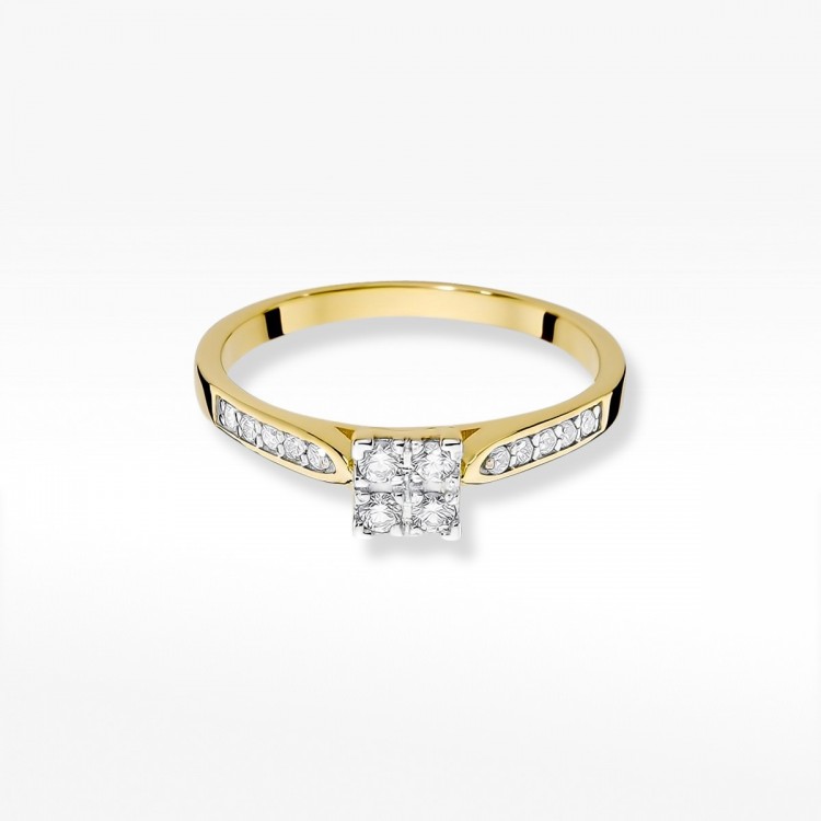 Złoty pierścionek z diamentem