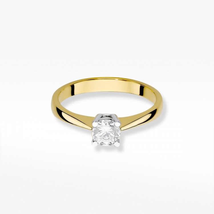 Złoty pierścionek z diamentem