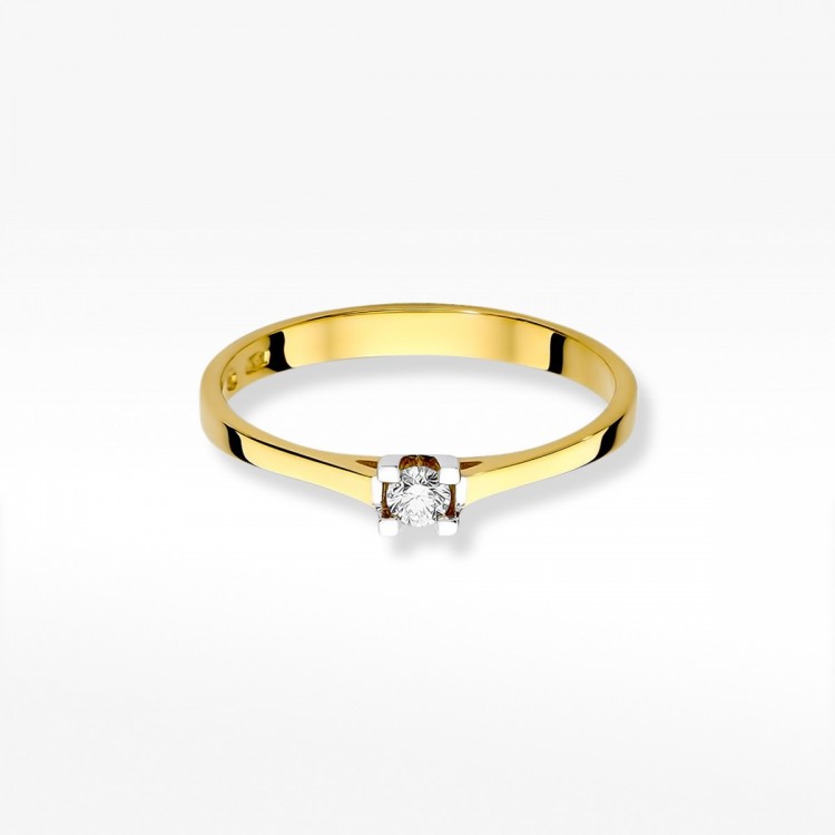 Złoty pierścionek z diamentem