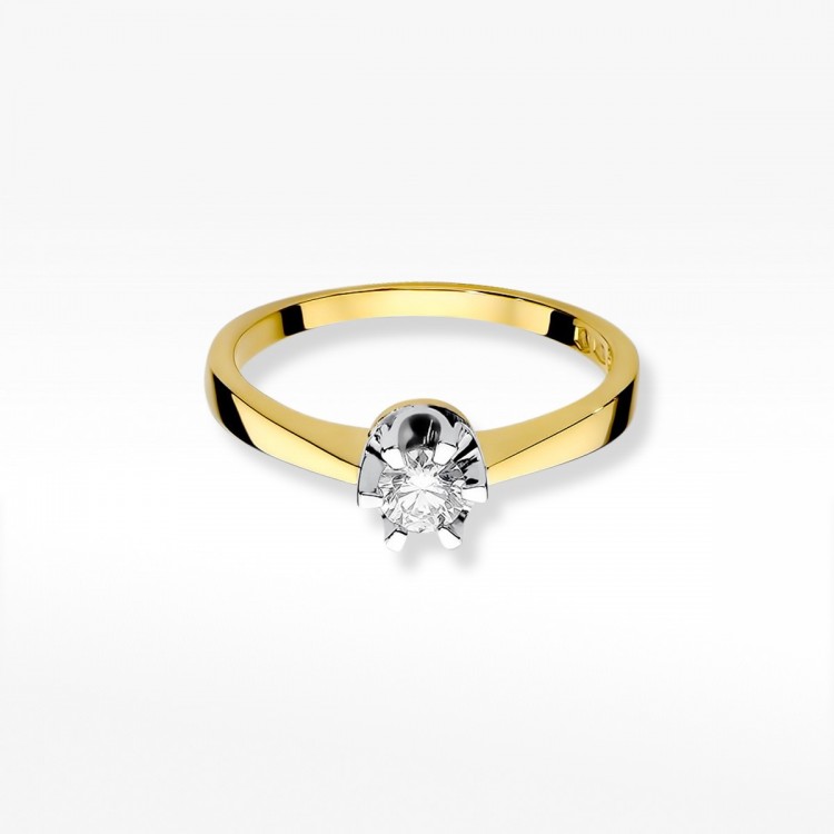 Złoty pierścionek z diamentem