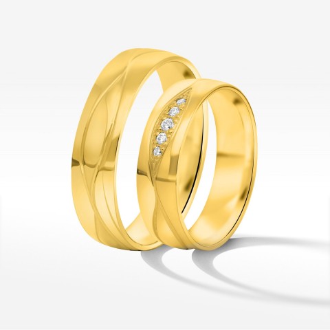 Obrączki ślubne z żółtego złota 5.5mm półokrągłe