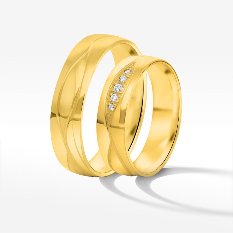 Obrączki ślubne z żółtego złota 5.5mm półokrągłe