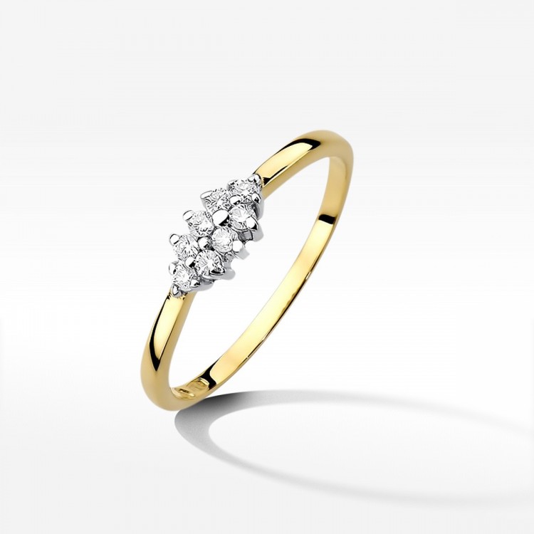 Złoty pierścionek z diamentami