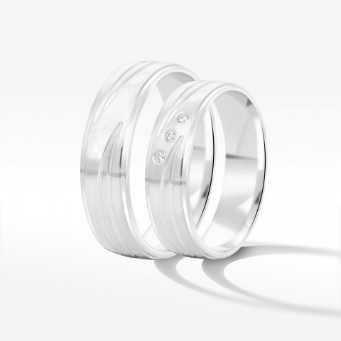 Obrączki ślubne z białego złota 5.5mm półokrągłe