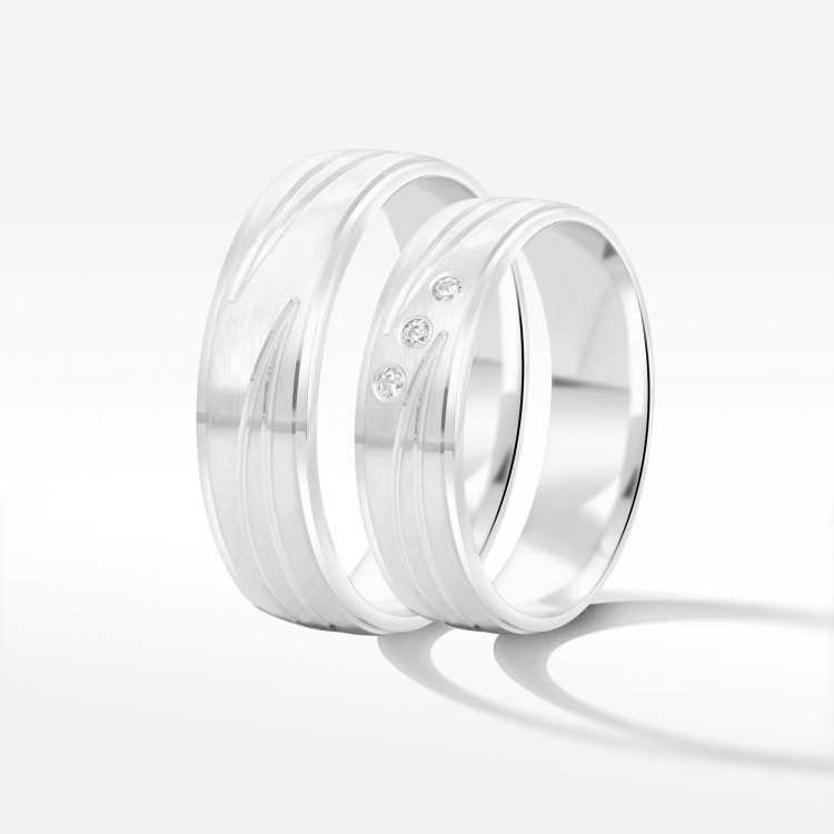 Obrączki ślubne z białego złota 5.5mm półokrągłe