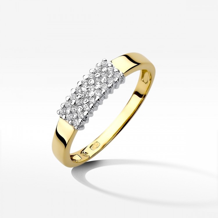 Złoty pierścionek z diamentami