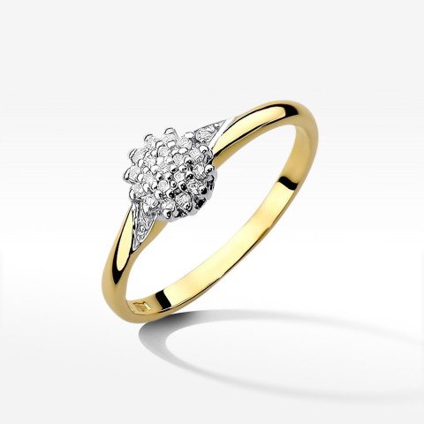 Złoty pierścionek z diamentami
