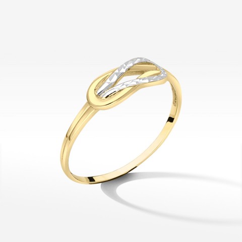 Złoty pierścionek dwukolorowy rozm. 20