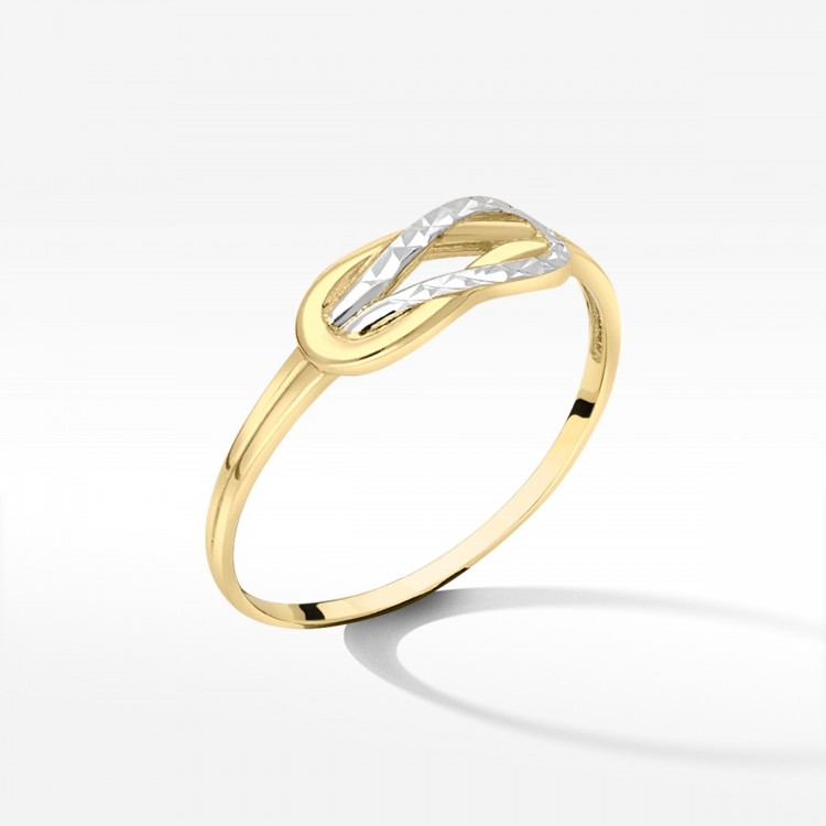 Złoty pierścionek dwukolorowy rozm. 20