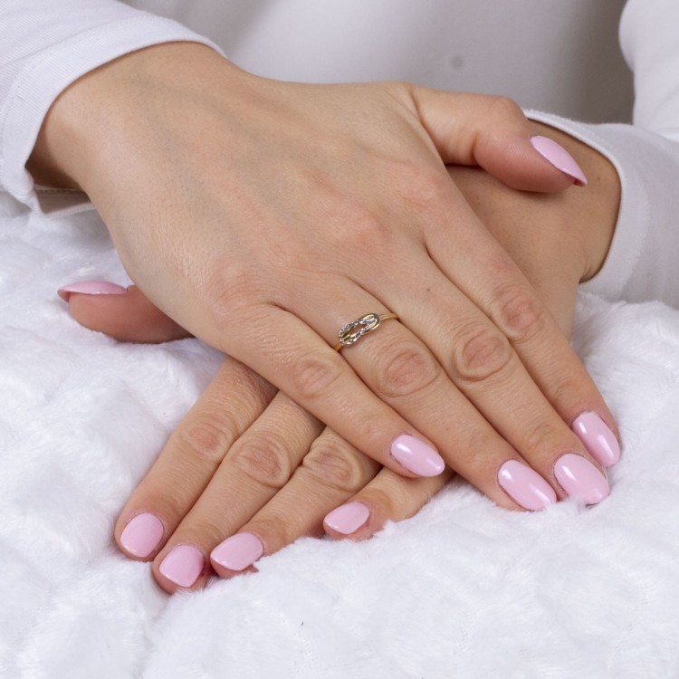 Złoty pierścionek dwukolorowy rozm. 20