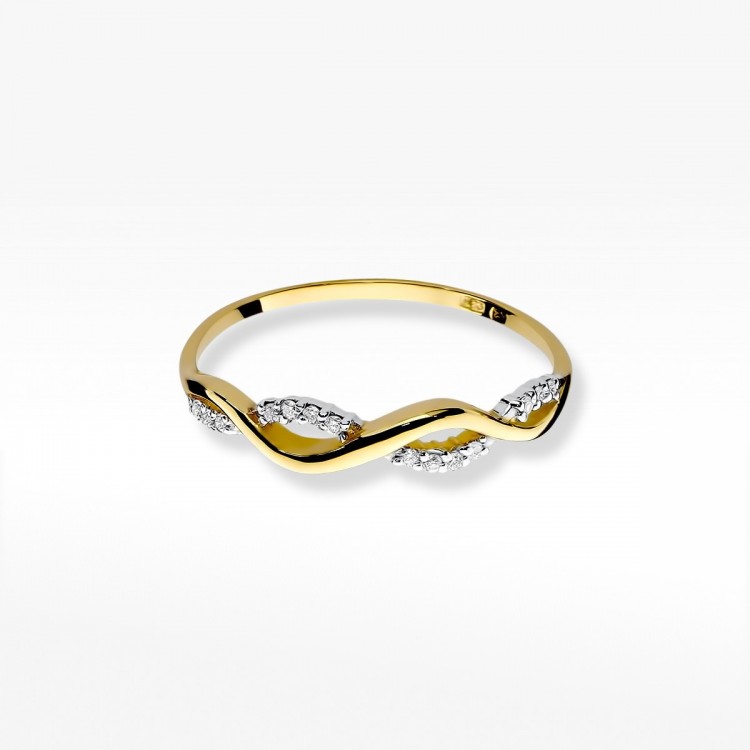 Pierścionek z żółtego złota z diamentem