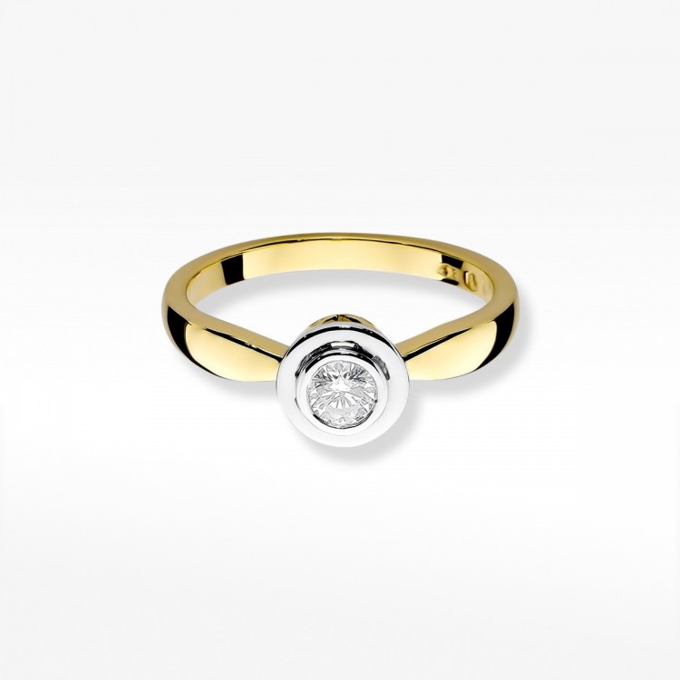 Pierścionek z żółtego złota z diamentem