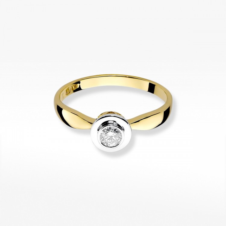Pierścionek z żółtego złota z diamentem