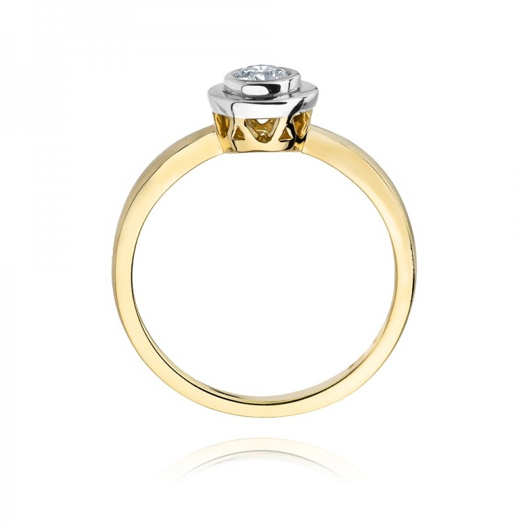 Pierścionek z żółtego złota z diamentem