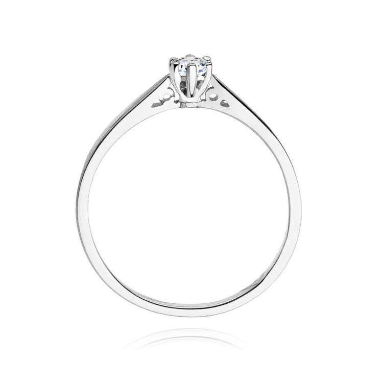 Pierścionek z białego złota z diamentem