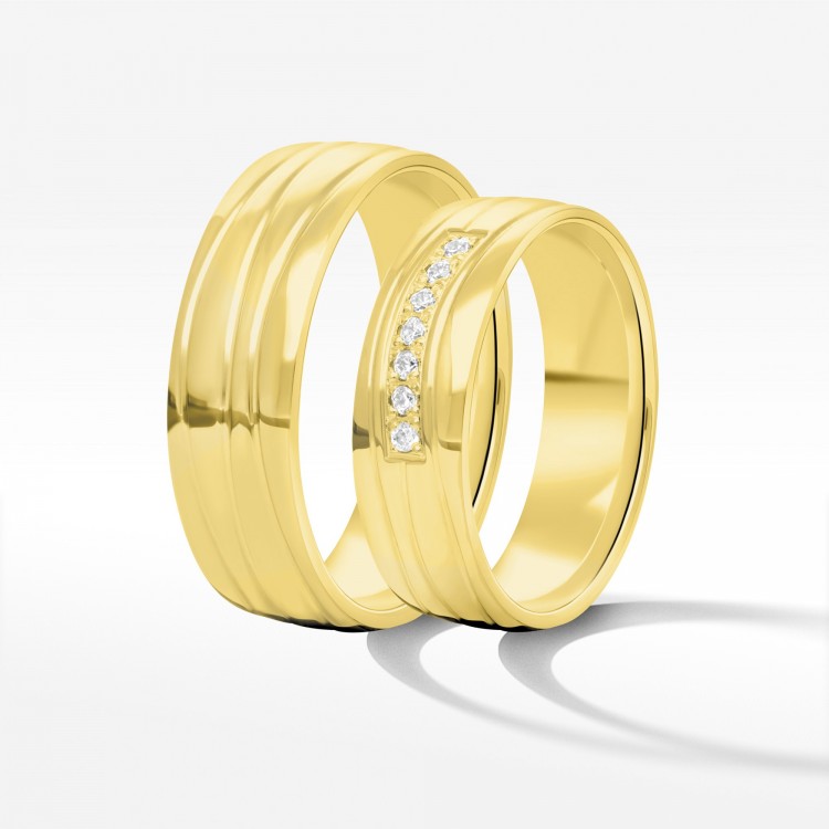 Obrączki ślubne z żółtego złota 6mm półokrągłe