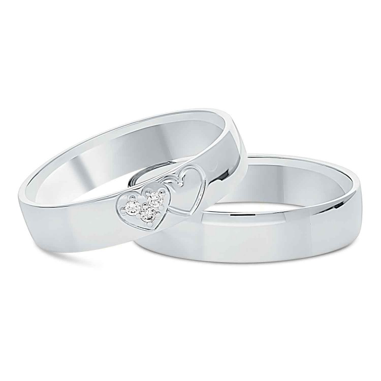 Obrączki ślubne z białego złota 5mm półokrągłe