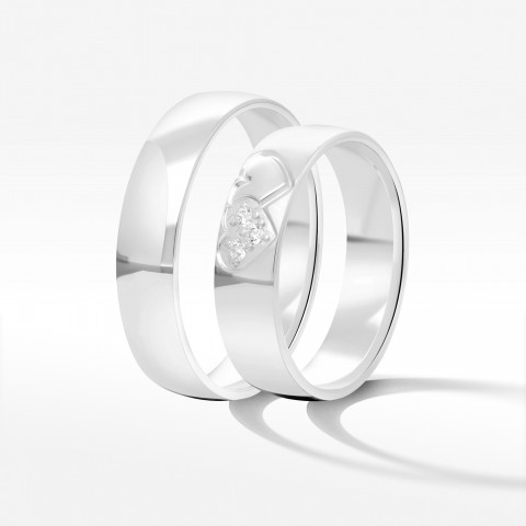 Obrączki ślubne z białego złota 5mm półokrągłe