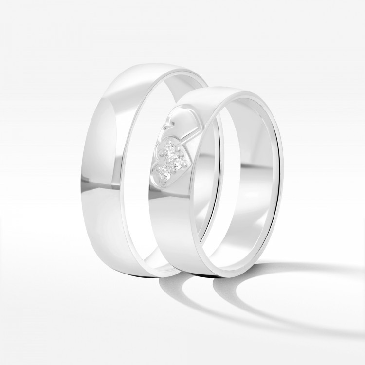 Obrączki ślubne z białego złota 5mm półokrągłe