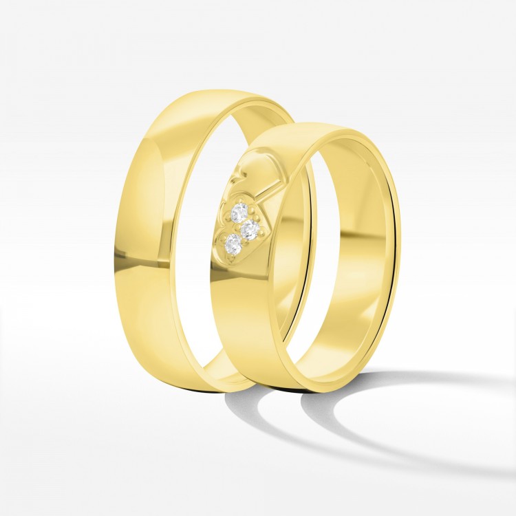 Obrączki ślubne z żółtego złota 5mm półokrągłe