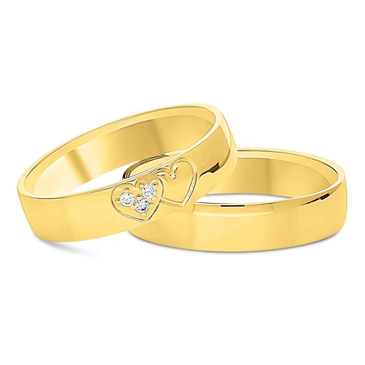 Obrączki ślubne z żółtego złota 5mm półokrągłe