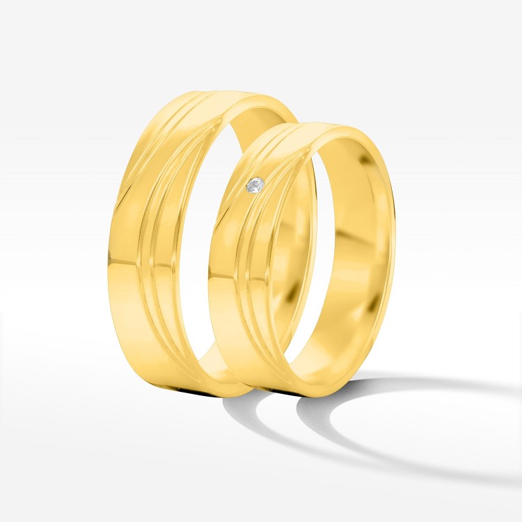 Obrączki ślubne z żółtego złota 5mm półokrągłe