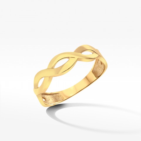 Pierścionek ze złota warkocz