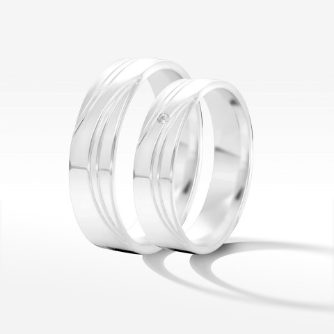 Obrączki ślubne z białego złota 5mm półokrągłe