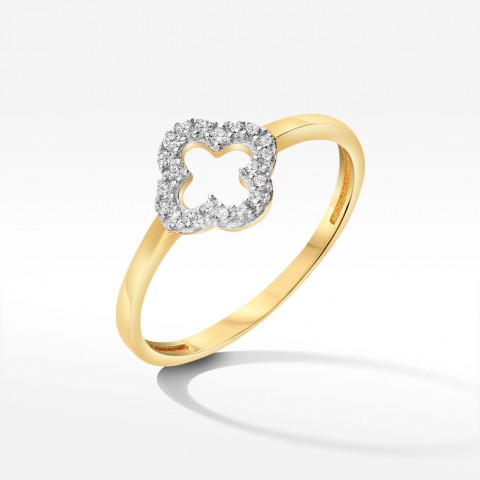 Pierścionek ze złota z cyrkoniami