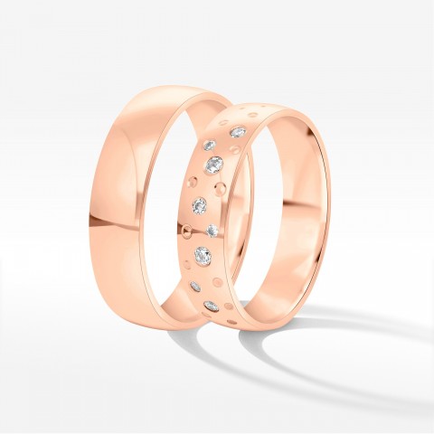 Obrączki ślubne z różowego złota 5.5mm półokrągłe